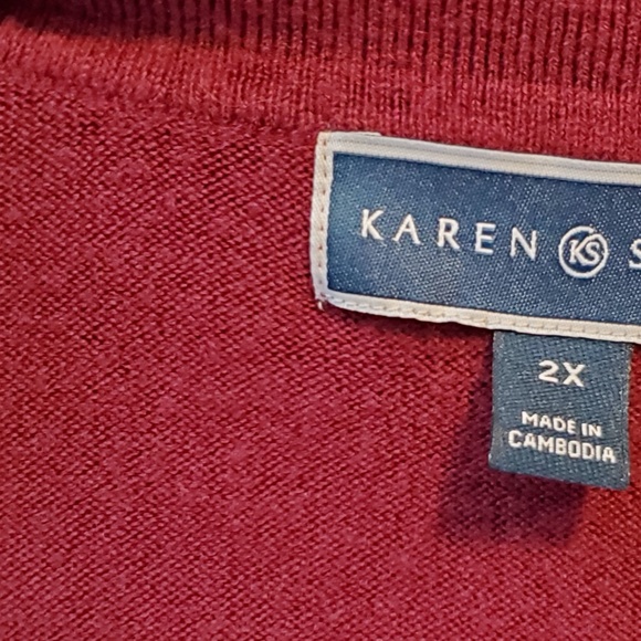 Red Cardigan Plus Size 2X - Picture 2 of 3